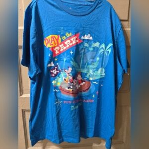 Disney "Play In The Park" Blue Graphic Short Sleeve Tshirt NWOT Size: XXL